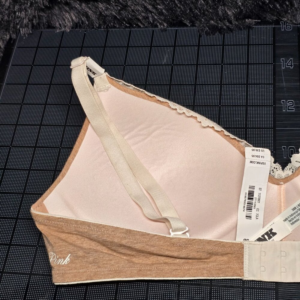 Victoria’s Secret PINK Super Push Up Bra 38B Heather Lace - Picture 3 of 7